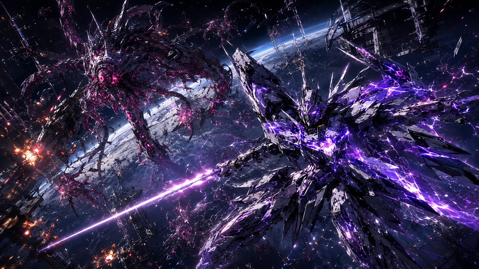 The damaged Gundam ZERO faces the spreading Apocalypse