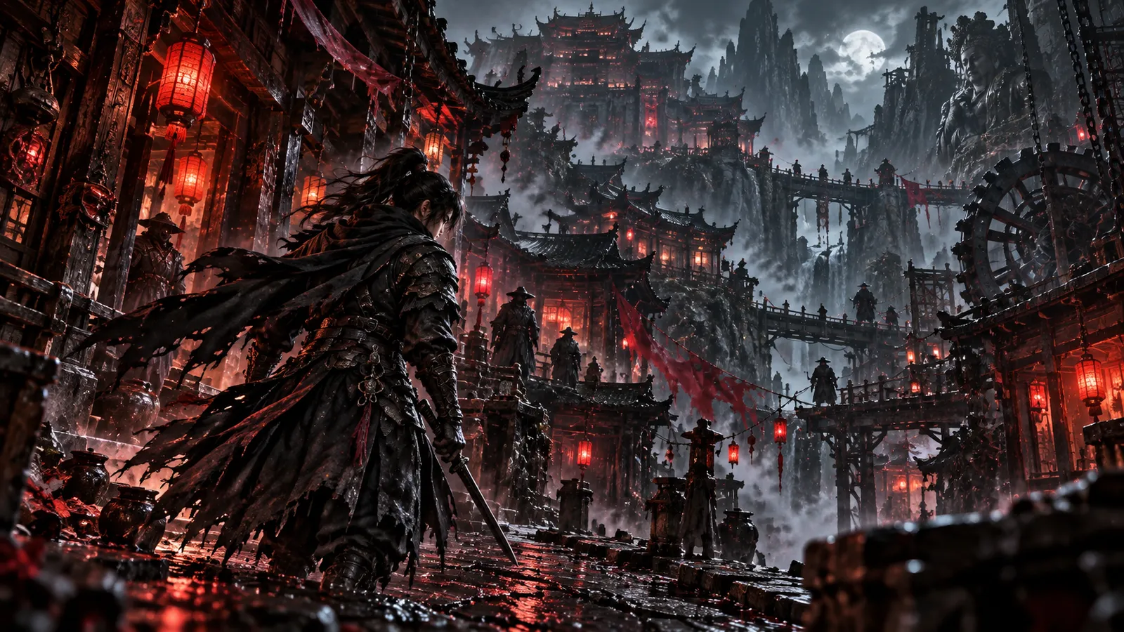 Soul deflecting an enemy swordsman's attack in a fierce cinematic kung fu duel